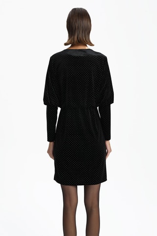 Vestido direito em veludo - Preto