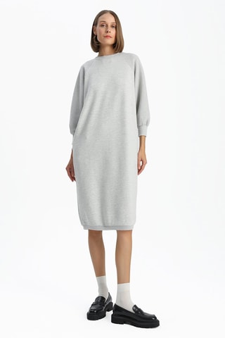 Vestido-camisola - Cinzento