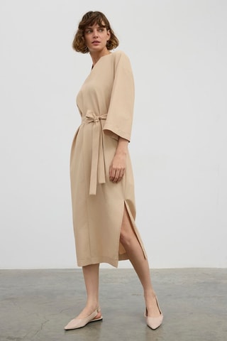 Vestido midi - Bege