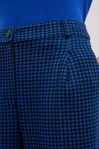 Calças wide legs cintura subida - Azul-real