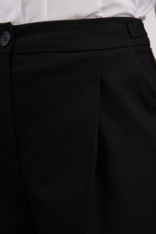 Calças wide legs cintura subida - Preto