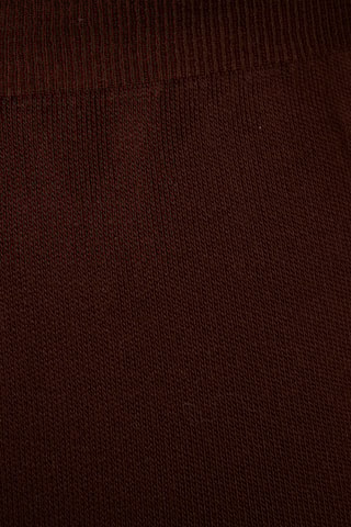 Calças wide legs cintura subida - Castanho