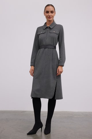 Vestido direito - Cinzento-claro
