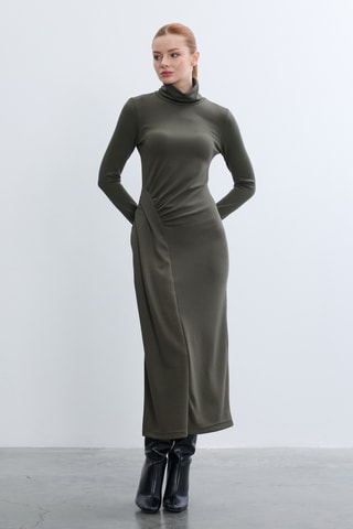 Vestido comprido - Verde-azeitona