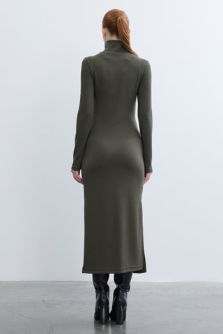 Vestido comprido - Verde-azeitona