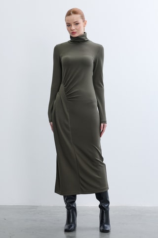 Vestido comprido - Verde-azeitona