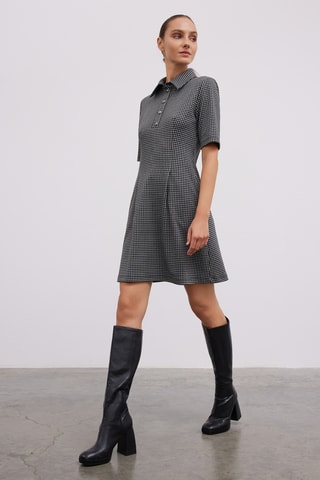 Vestido estilo patinadora - Cinzento