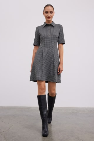 Vestido estilo patinadora - Cinzento