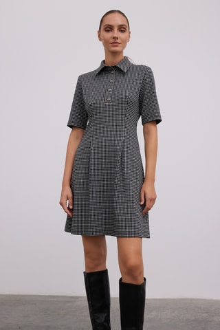 Vestido estilo patinadora - Cinzento