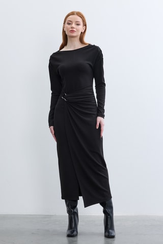 Vestido traçado - Preto