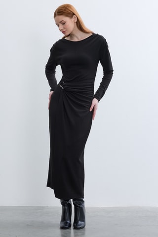 Vestido traçado - Preto
