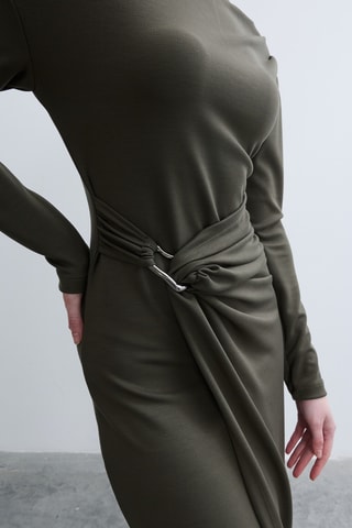 Vestido traçado - Verde-azeitona