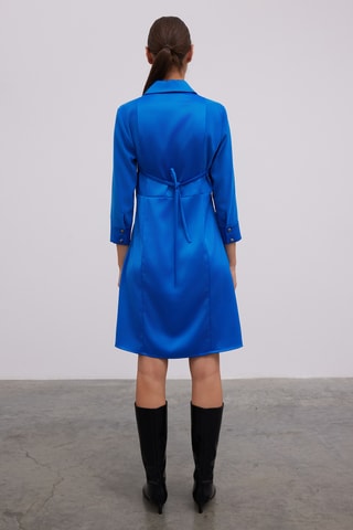 Vestido trapézio - Azul-real