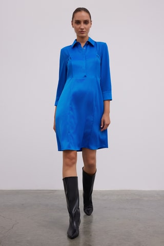Vestido trapézio - Azul-real
