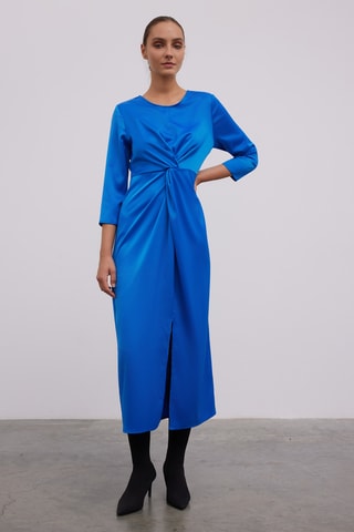 Vestido direito - Azul-real