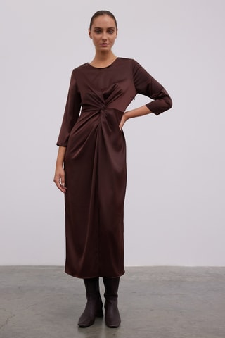 Vestido direito - Castanho