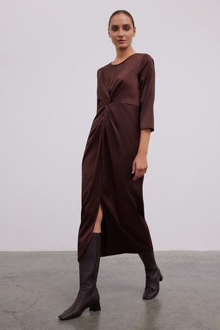 Vestido direito - Castanho