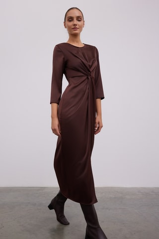 Vestido direito - Castanho