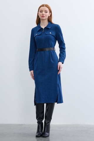 Vestido direito - Azul-real