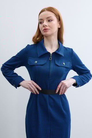 Vestido direito - Azul-real