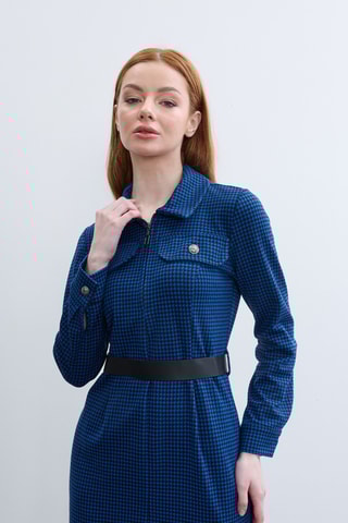 Vestido direito - Azul-real