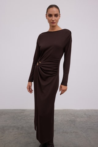 Vestido traçado - Castanho