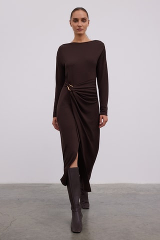 Vestido traçado - Castanho