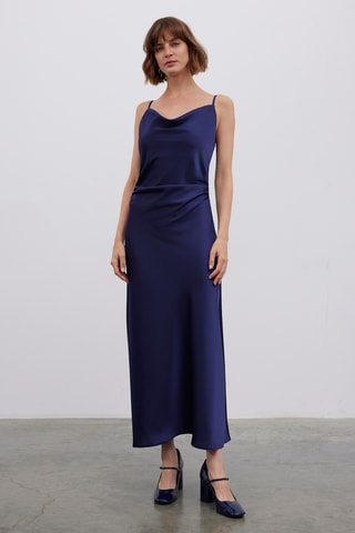 Vestido comprido - Azul-marinho