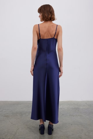 Vestido comprido - Azul-marinho