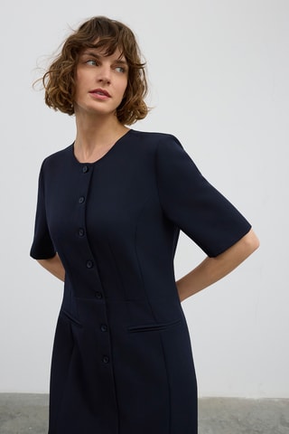 Vestido direito - Azul-marinho