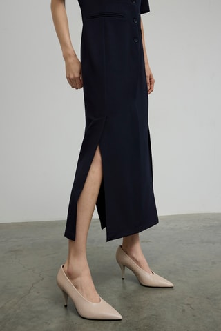 Vestido direito - Azul-marinho