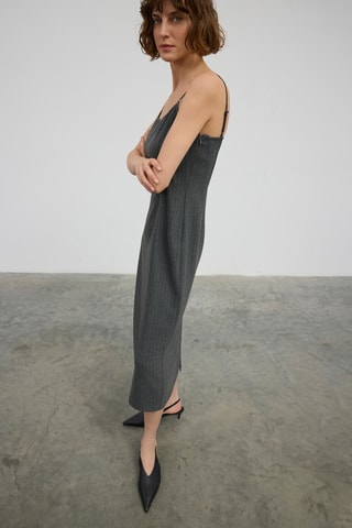 Vestido midi - Cinzento-escuro mesclado