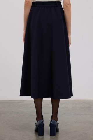 Saia midi - Azul-marinho