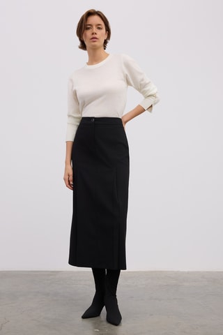 Saia midi - Preto