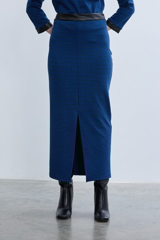 Saia midi - Azul-cobalto