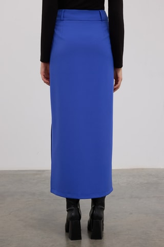 Saia midi - Azul-cobalto