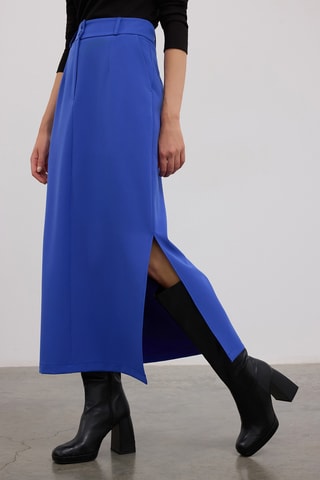 Saia midi - Azul-cobalto