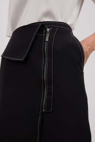 Saia direita cintura subida - Preto