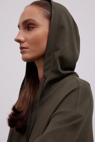 Sweat com capuz - Verde-azeitona escuro