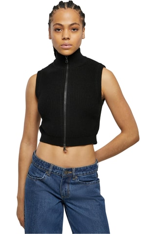 Kort Mouwloos Vest - Zwart