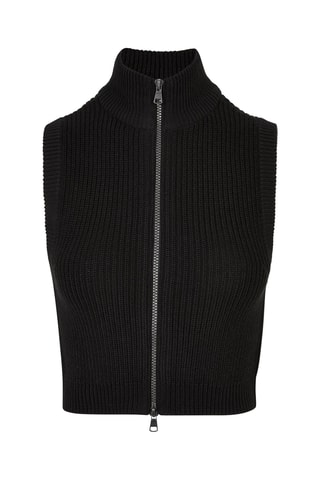 Kort Mouwloos Vest - Zwart