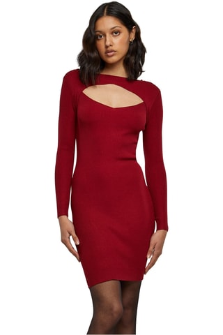 Trui-jurk - Bordeauxrood