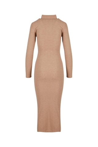 Nauwaansluitende Jurk - Beige