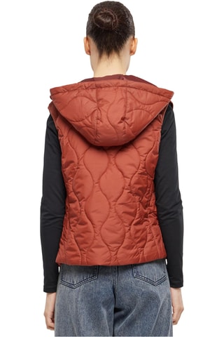 Mouwloze Gewatteerde Jas met Capuchon - Steenrood
