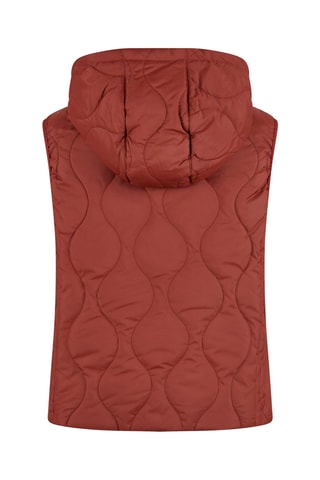 Mouwloze Gewatteerde Jas met Capuchon - Steenrood