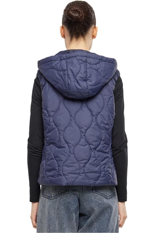 Mouwloze Gewatteerde Jas met Capuchon - Marineblauw