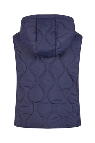 Mouwloze Gewatteerde Jas met Capuchon - Marineblauw