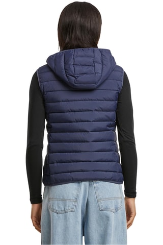 Mouwloze Gewatteerde Jas met Capuchon - Marineblauw