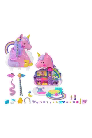 Salão de cabeleireiro Unicórnio Arco-íris Polly Pocket® A partir dos 4 anos