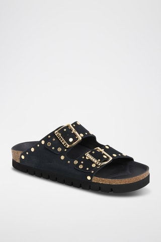 Mules em couro - Preto